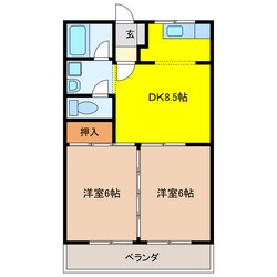 加賀野コーポⅡの物件間取画像